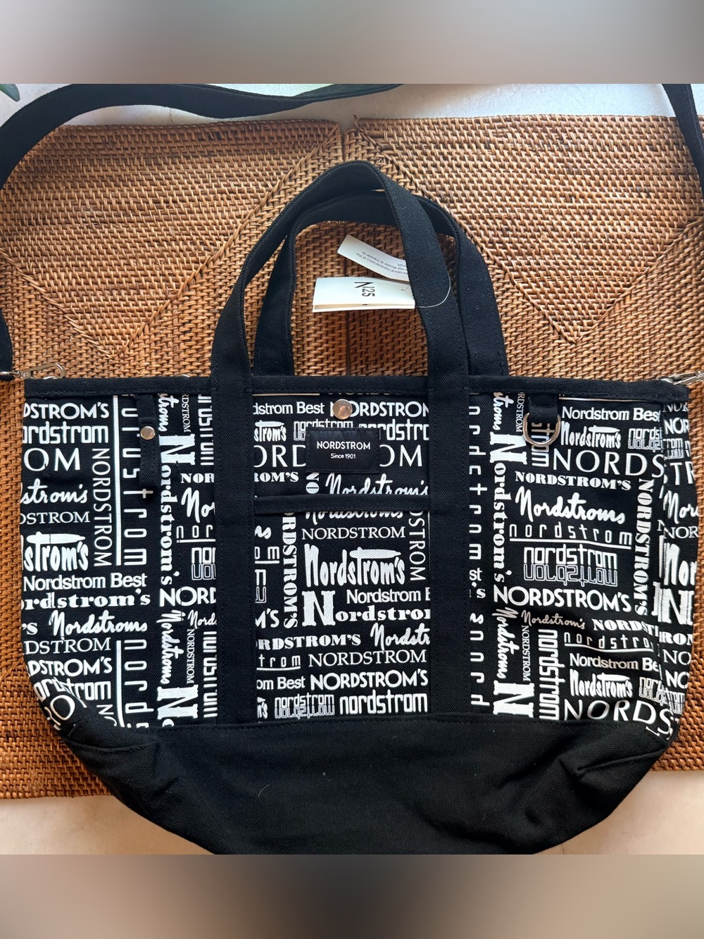 Nordstrom Black and White Logo Canvas Tote
Brand New with Tags